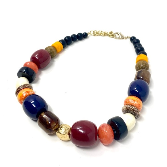 New Free People Somers Point Necklace Beaded Chunky Colorful Choker - Picture 4 of 9